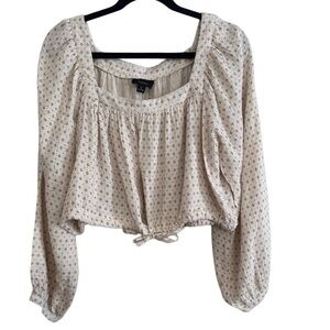 Lumiere Puff Sleeve Crop Top Size Medium